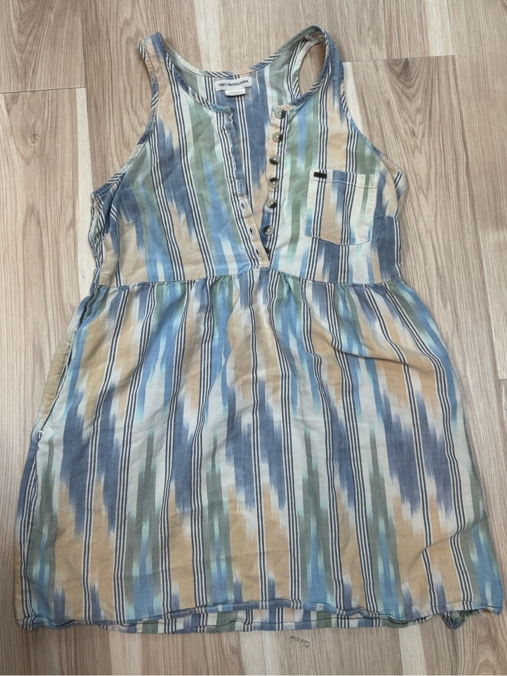 Obey Propaganda Ikat multicolored tank mini dress/Top XS